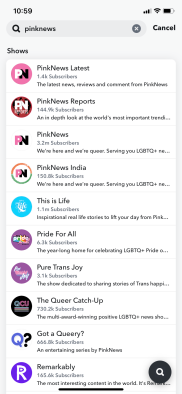 PinkNews Snapchat shows