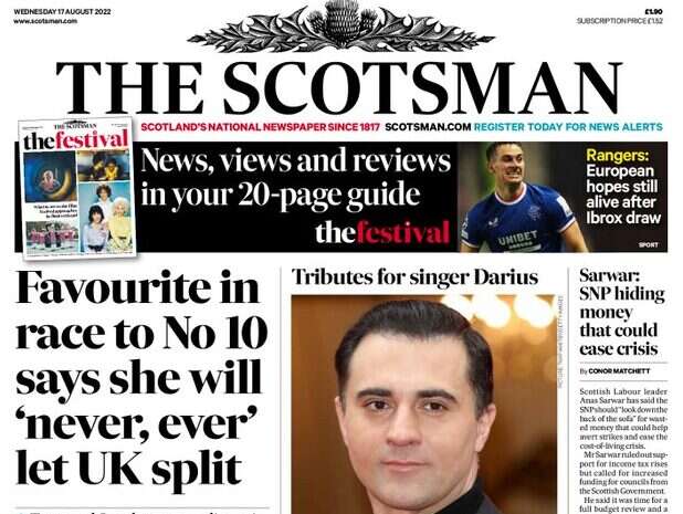 Strike: Scotsman front page