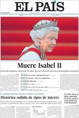 How world newspapers covered the death of Queen Elizabeth II: El Pais