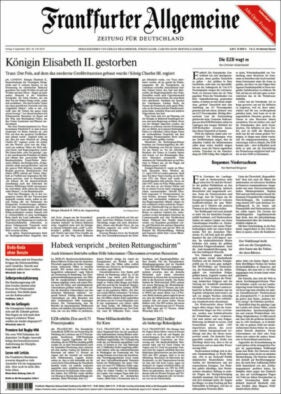 How world newspapers covered the death of Queen Elizabeth II: Frankfurter Allgemeine