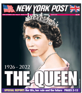 How world newspapers covered the death of Queen Elizabeth II: New York Post