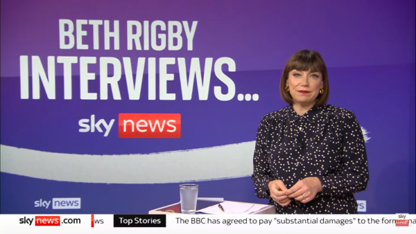 Beth Rigby presenting on Sky News