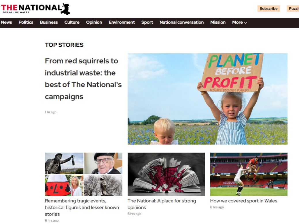 The National Wales homepage