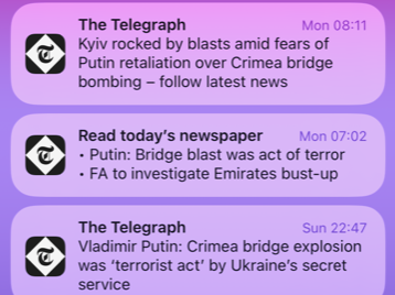Telegraph-push-alerts-iOS|BBC push alert on Ukraine