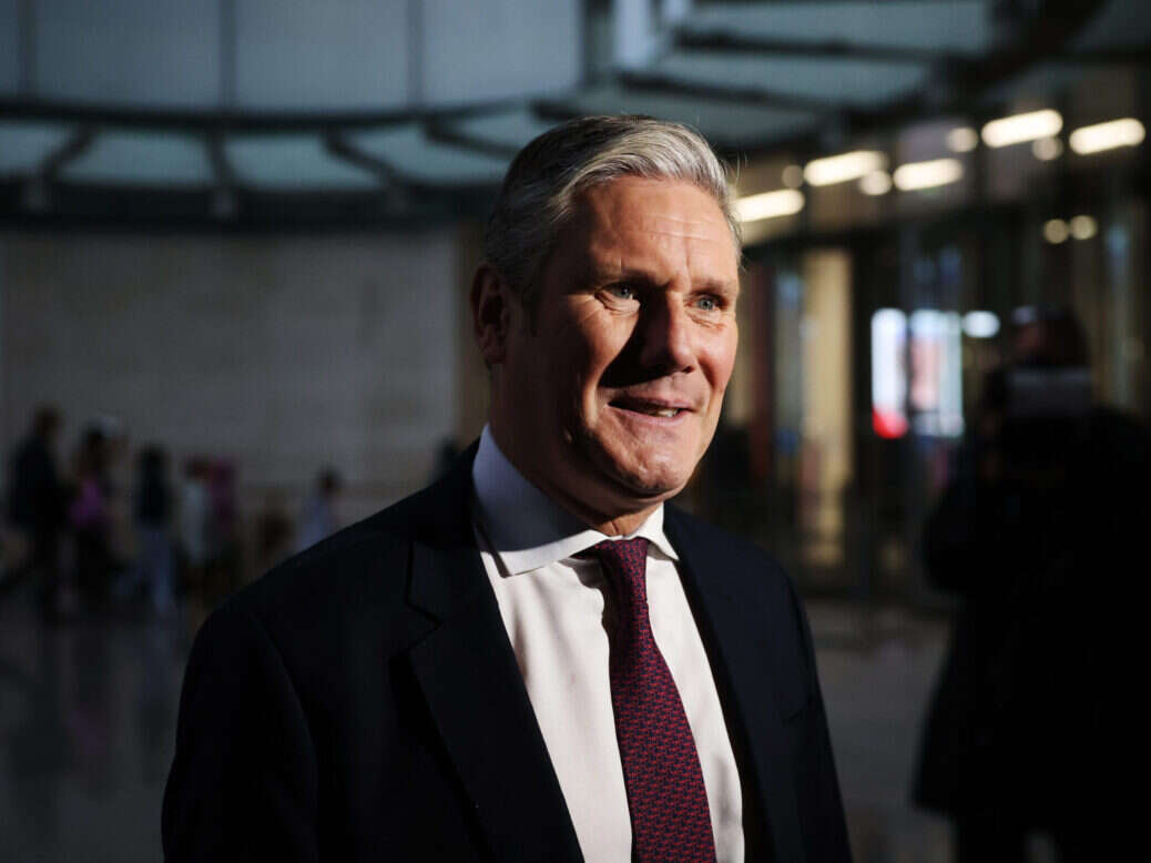 Keir Starmer is pictured outside the BBC's New Broadcasting House, illustrating a story about a letter he has written to the News Media Association in which he says the Labour government recognises the basic principle that news publishers should seek compensation from artificial intelligence companies that use their content.