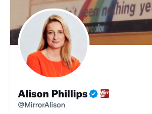Alison Phillips new Twitter verified logo feature