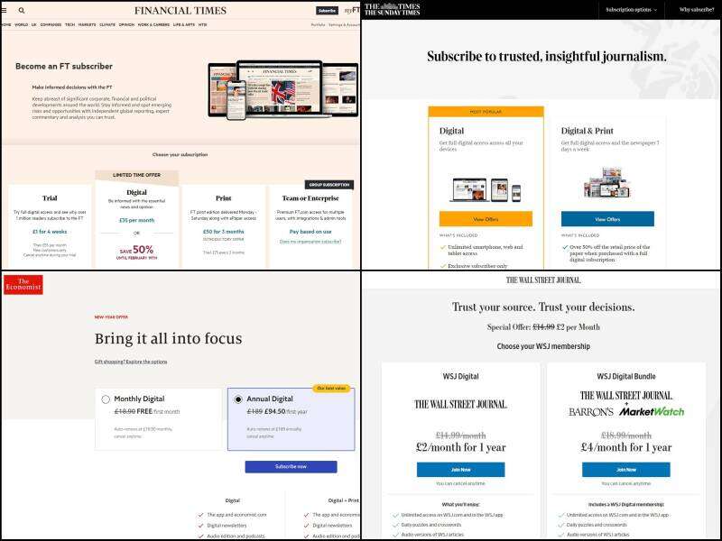 FT, Times Top List Of Most Expensive Digital News Subscriptions