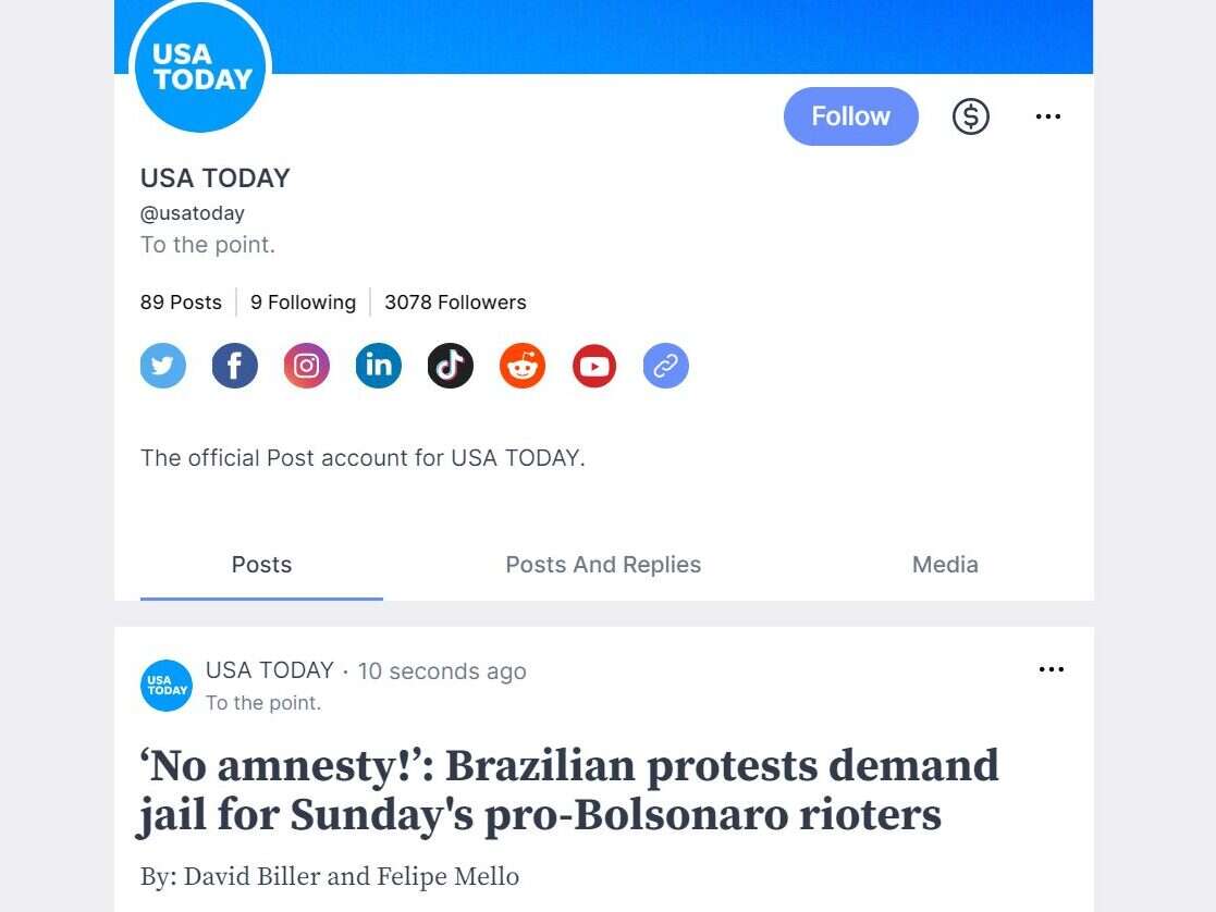 USA Today 'first major publishing partner' on Twitter alternative Post USA Today 'first major publishing partner' on Twitter alternative Post