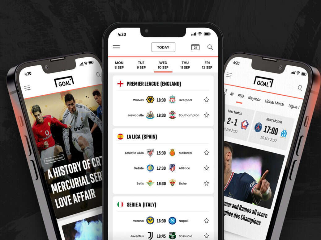 The Goal app. Picture: Footballco