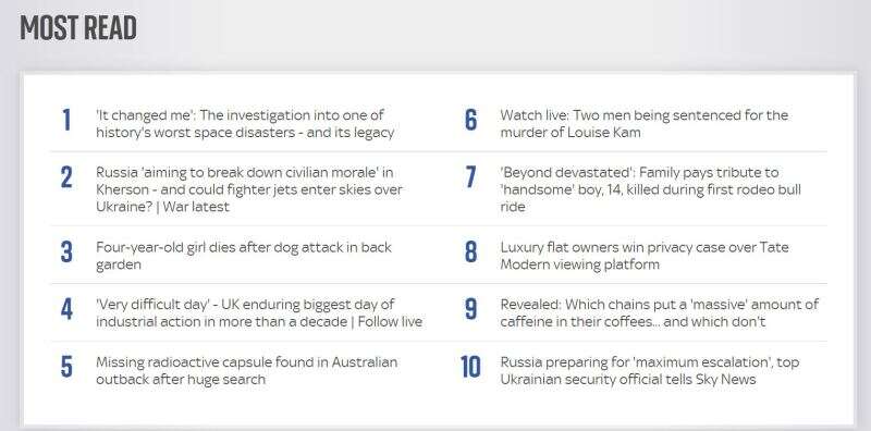 Sky News most read