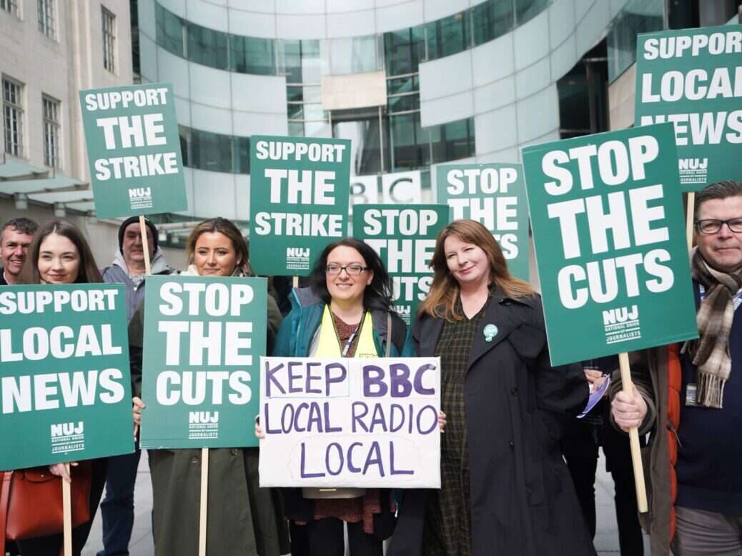 BBC journalists on NUJ strike in March 2023