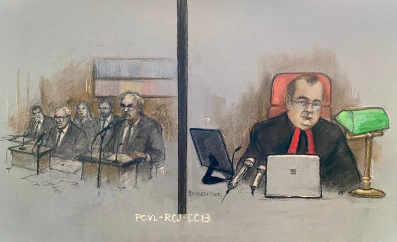 Prince Harry Mail on Sunday libel legal teams court sketch