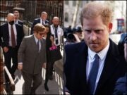Prince Harry and Elton John outside High Court for Mail hacking case