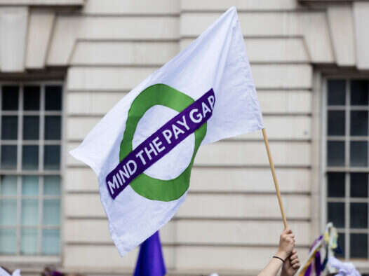 Gender pay gap protest sign