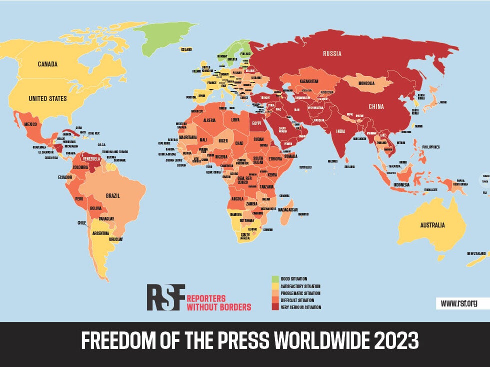 RSF World Press Freedom Index 2023