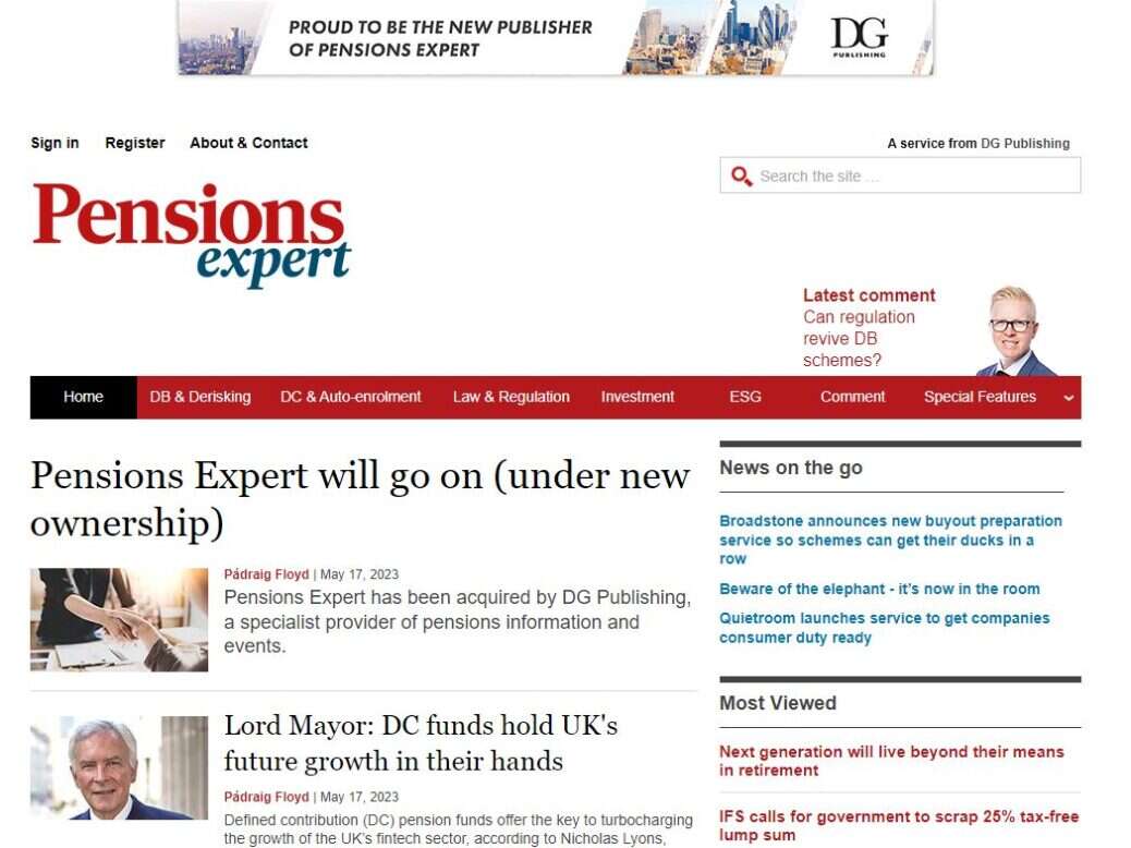 Pensions Expert homepage
