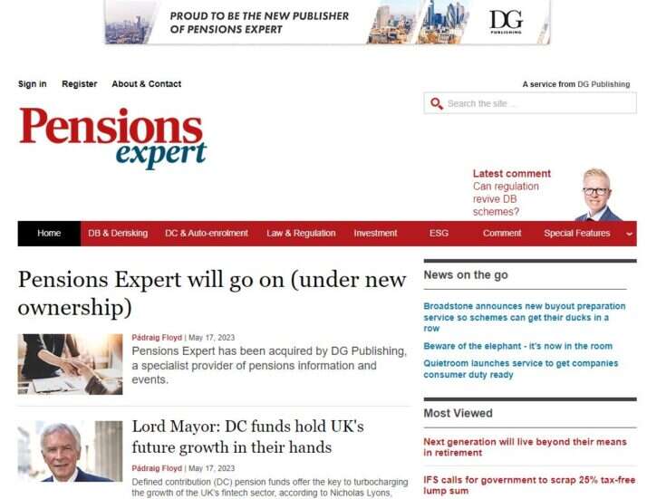 Financial Times sells Pensions Expert brand to DG Publishing