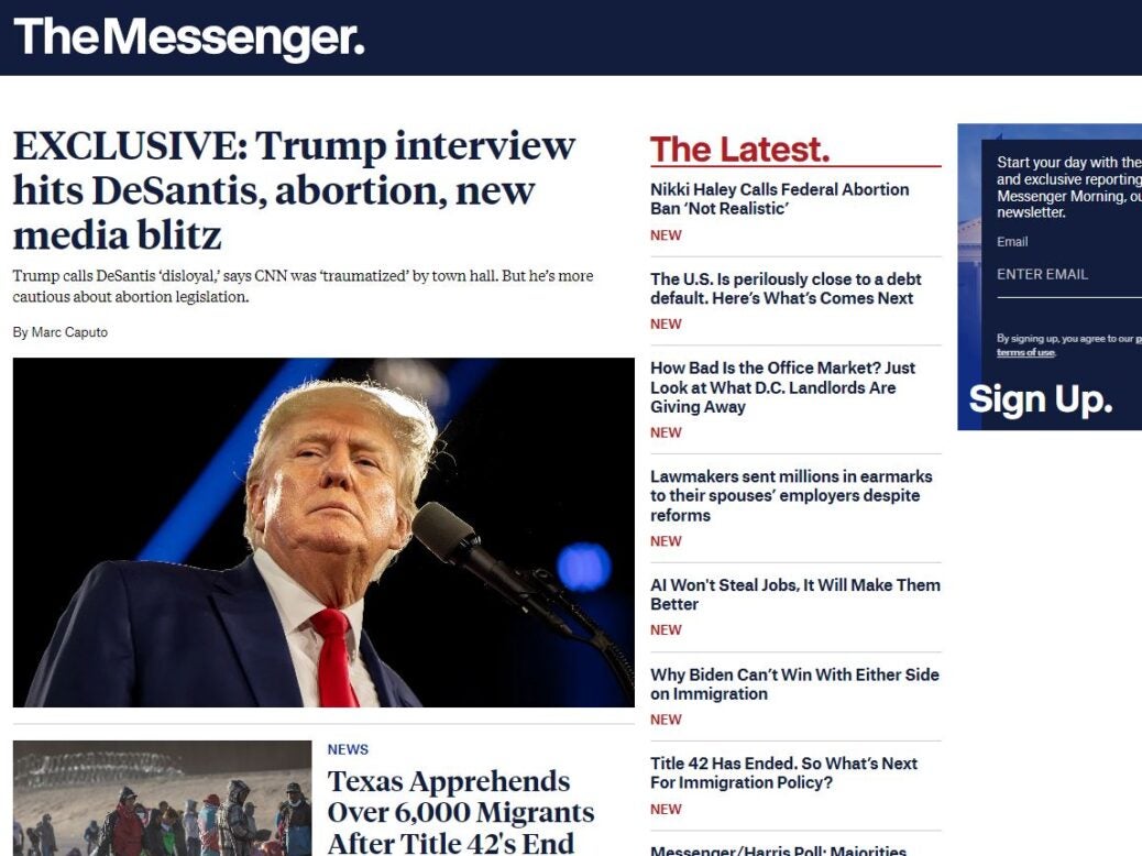 The Messenger homepage