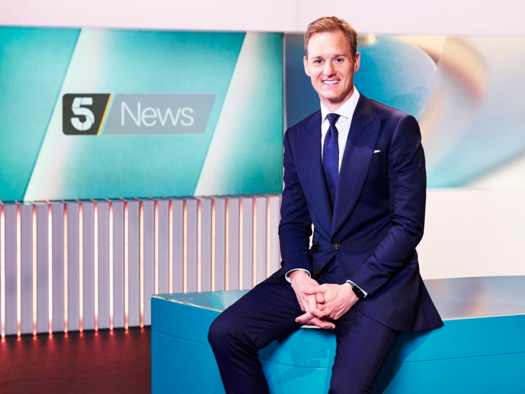 Dan Walker on the 5 News set