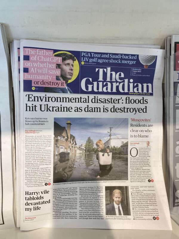 The Guardian's Harry front page