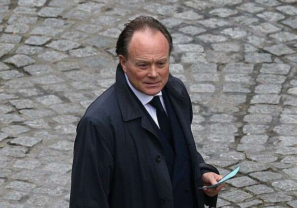 Aidan Barclay arrives prior to the Ceremonial funeral of former British Prime Minister Baroness Thatcher at St Paul's Cathedral on April 17, 2013 in London, England. Credit: Oli Scarff/Getty Images)