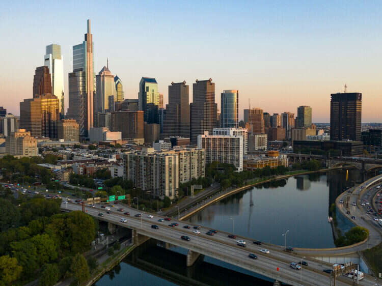 Philadelphia skyline, illustrating a story about the Philadelphia Inquirer investing in its print product