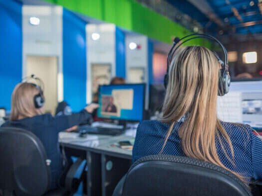 Journalists in the newsroom