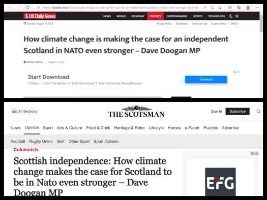 Scotsman article cloned on UK Daily News