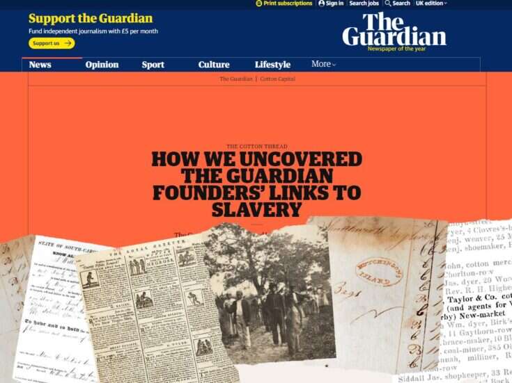 Guardian creates seven journalist jobs as part of 'restorative justice' plan after slavery link found