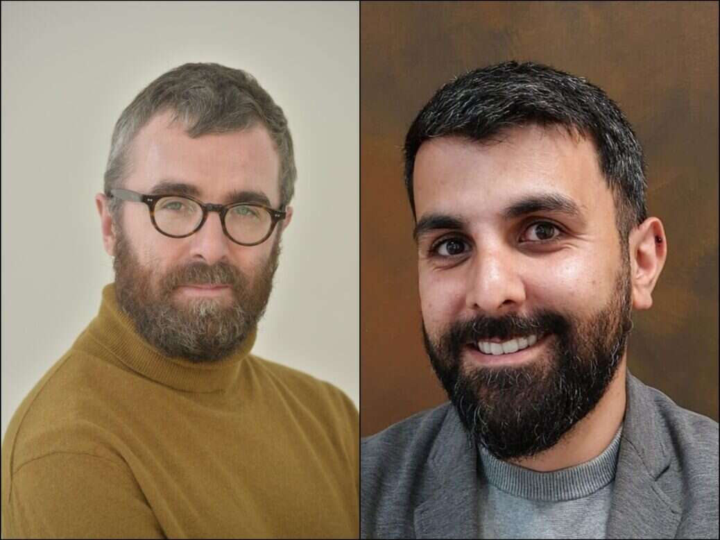 Peter Geoghegan and Satbir Singh. Geoghegan has stepped down as CEO and editor of Open Democracy; Singh has taken over the CEO title.