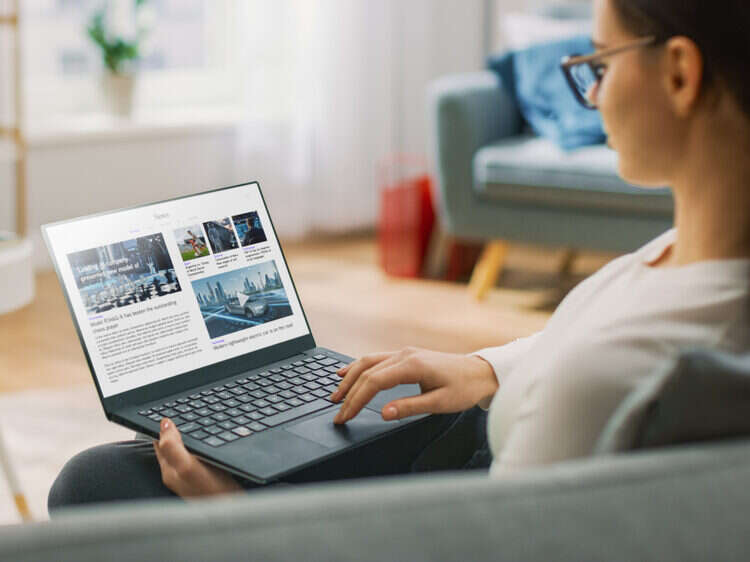 Woman reading the news