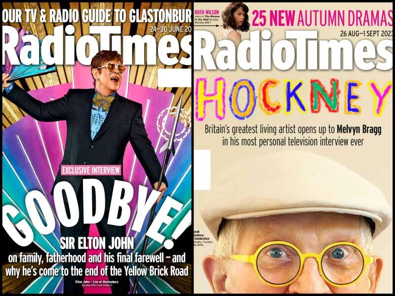 Sir Elton John and David Hockney Radio Times covers in 100th year
