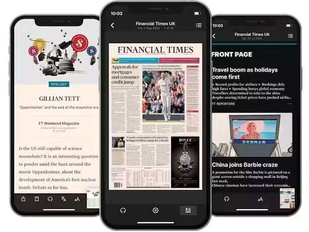 FT digital edition app. Picture: Financial Times