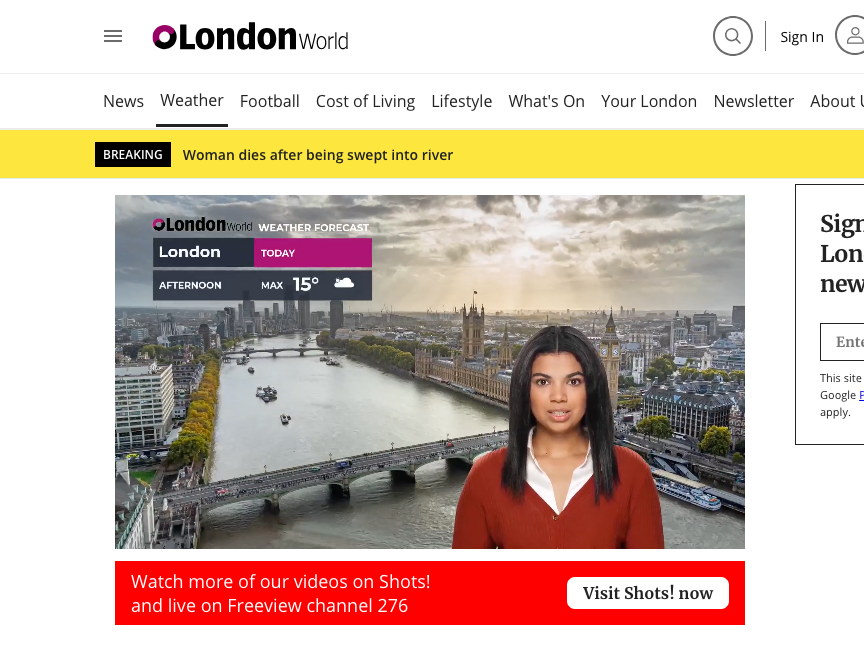 National World debuts AI-generated weather presenter on London site National World debuts AI-generated weather presenter on London site
