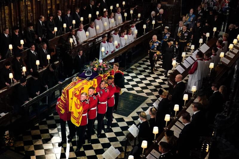Press Association photo from Queen Elizabeth II's funeral, part of Victoria Jones's British Journalism Awards 2023 entry. Picture: Victoria Jones/PA Media