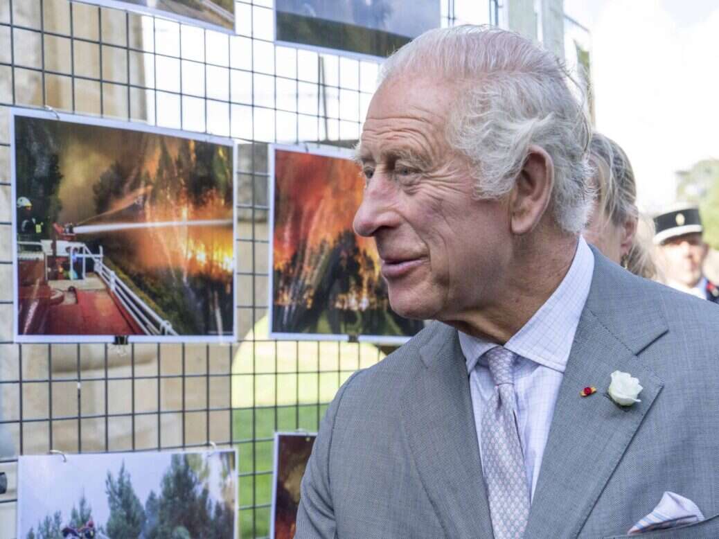 King Charles III during a visit to the experimental forest at the University of Bordeaux in Floirac, France to learn about efforts to combat the effects of climate change on forests, as well as the devastating impact of last year's forest fires. Picture: Arthur Edwards/The Sun/PA Wire