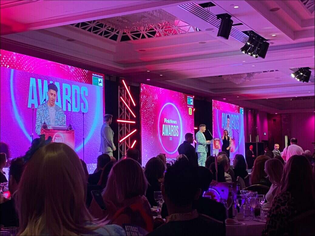 Pink News chief executive Benjamin Cohen speaks at the annual Pink News Awards in London in October 2023. The publisher made seven redundancies earlier this year, driven by a decline in social media distribution.