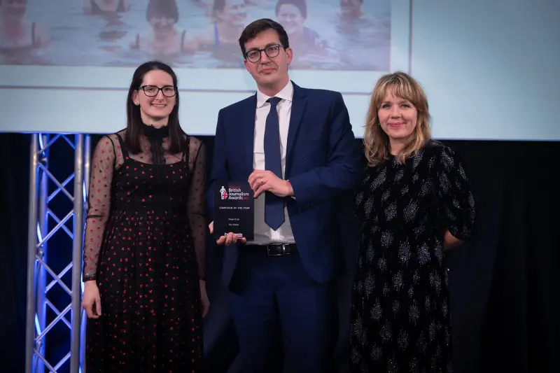 Times Clean it Up winner of Campaign of the Year at the British Journalism Awards 2023. Picture: ASV Photography for Press Gazette