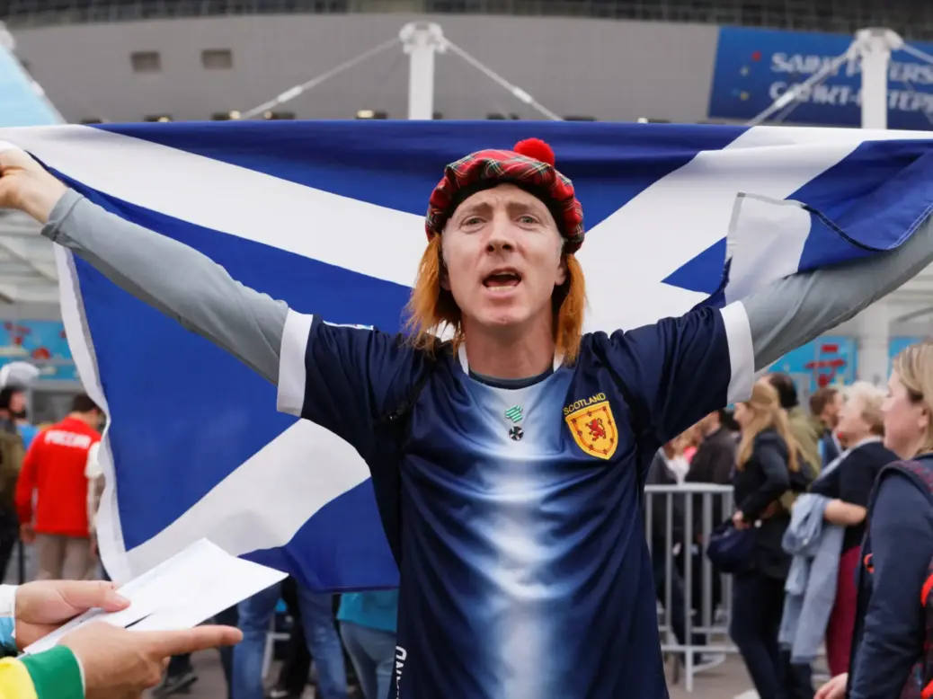 A Scottish football fan at Saint-Petersburg stadium during the 2018 World Cup. Picture: Shutterstock/StockphotoVideo