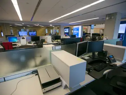 Empty newsroom at Washington Post, one of the media companies to have made journalism job cuts in 2023