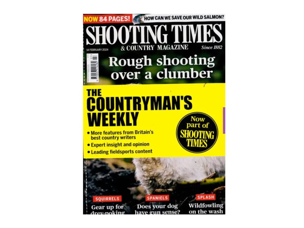 The 14 February cover of The Shooting Times and Country, featuring a banner showing that it now incorporates The Countryman's Weekly.