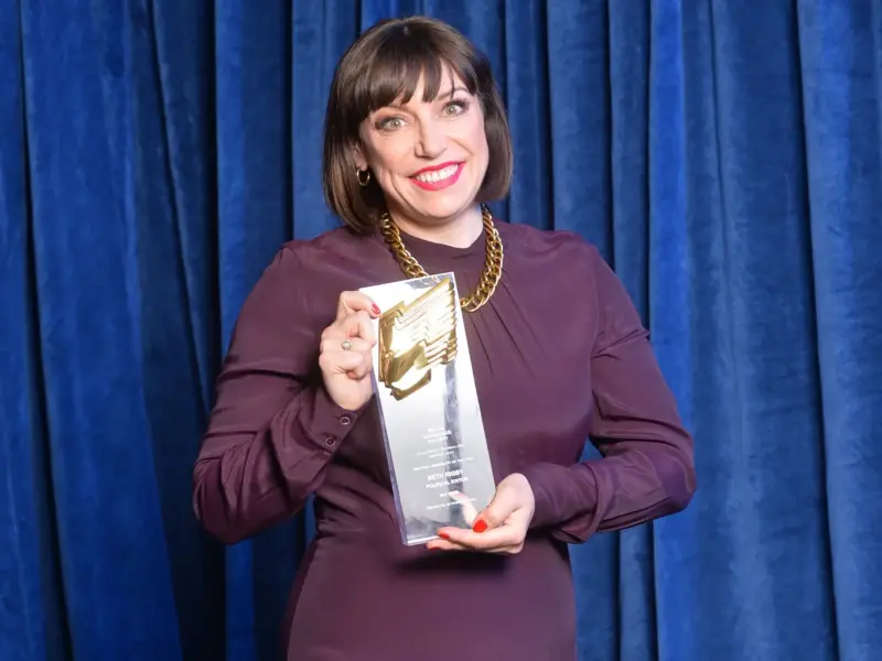 Sky News political editor Beth Rigby after being named Political Journalist of the Year at the RTS Journalism Awards on 28 February 2024. Picture: RTS/Richard Kendal