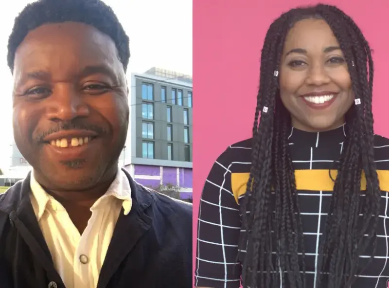 New Guardian appointments Chris Osuh, community affairs correspondent based in Manchester, and Keisha Thompson, Manchester-based programme manager for the Legacies of Enslavement project. Picture: Guardian News and Media