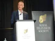 BBC Director-General Tim Davie gives a speech on the future of the corporation at an event hosted by the Royal Television Society. Davie disagreed with charges that the BBC is harming commercial local rivals, arguing it is not taking ad pounds out of the market.