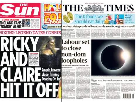Sun halves losses, Times titles grow revenue, TalkTV losses rise to £88m