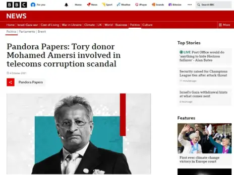 BBC faces Pandora Papers libel trial versus Tory donor Amersi after defamation ruling