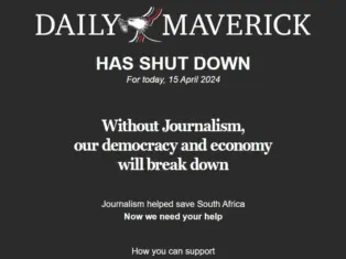 Major South African news site 'shuts down' for a day to alert readers to 'crisis in journalism'