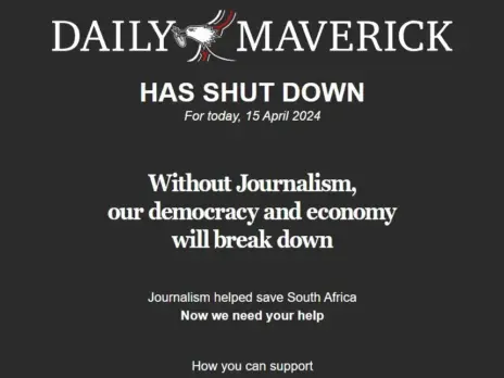 Major South African news site 'shuts down' for a day to alert readers to 'crisis in journalism'