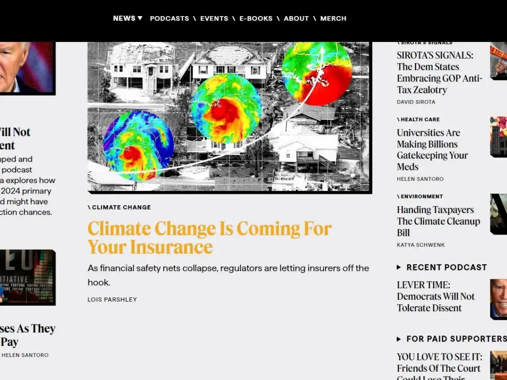 The Lever's homepage on 22 April 2024