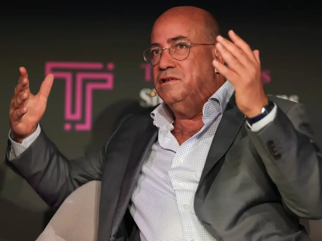 Redbird IMI CEO Jeff Zucker discussing his attempted Telegraph takeover on the Battered Business of News panel at the Sir Harry Summit on 15 May 2024. Picture: Parsons Media